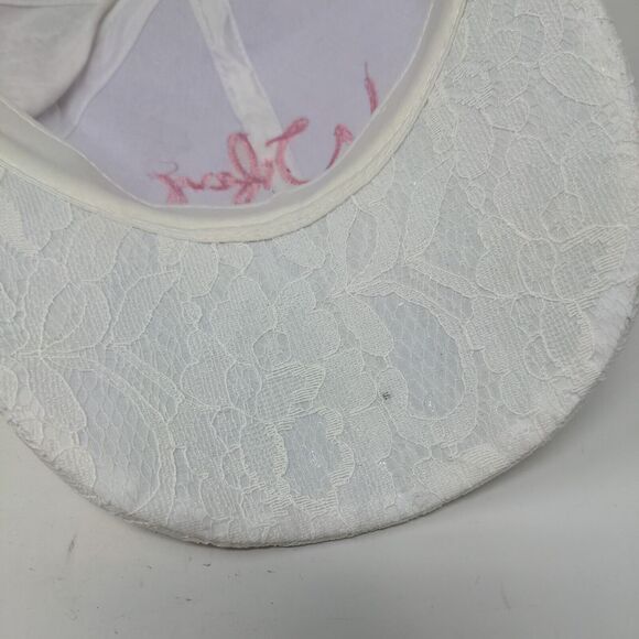 Wifey Strapbck Hat White One Size Adjustable Lace Trim Embroidered Miss To Mrs - Picture 7 of 9